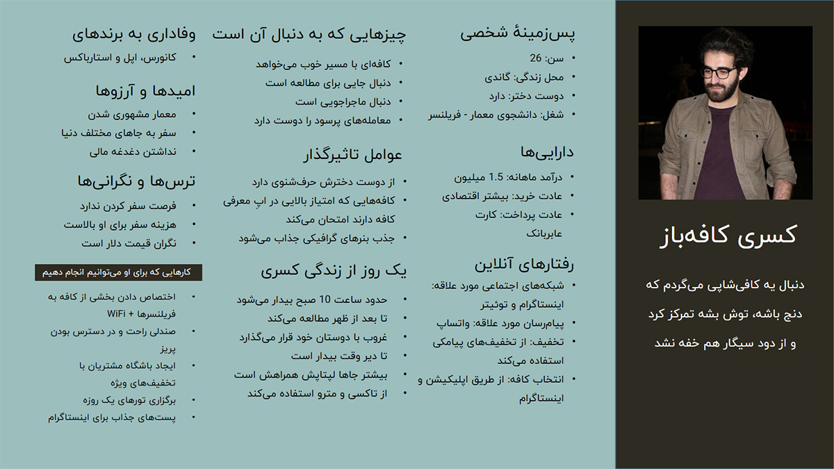 نمونه ی پرسونای مخاطب