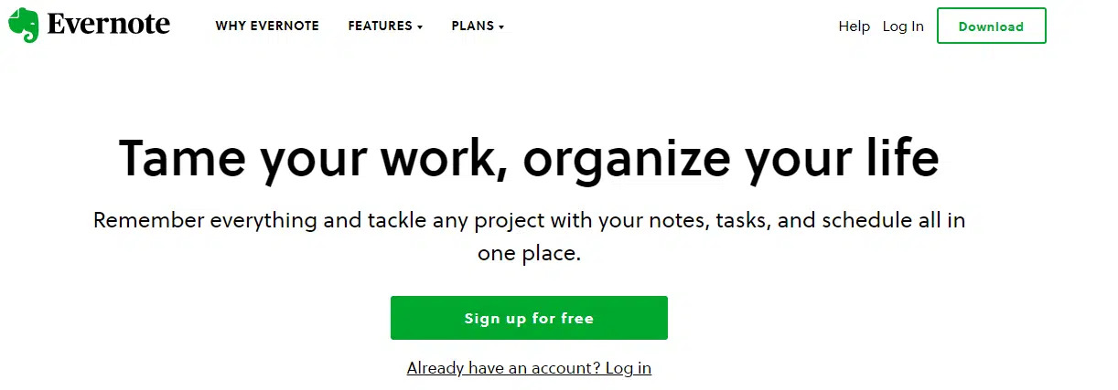 کال تو اکشن evernote